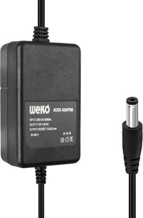 12 Volt 3 Amper 5.5*2.5 Uçlu Yerli Üretim Plastik Kasa Masaüstü Adaptör