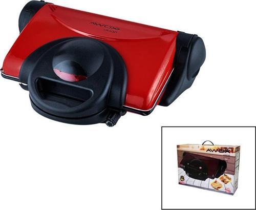 AW-OX ORİON  KIRMIZI   8 DİLİM  ELEKTRİKLİ  TEFLON TOST MAKİNESİ  -  180° IZGARA   6 KADEME ISI AYARI   1800W-Findit