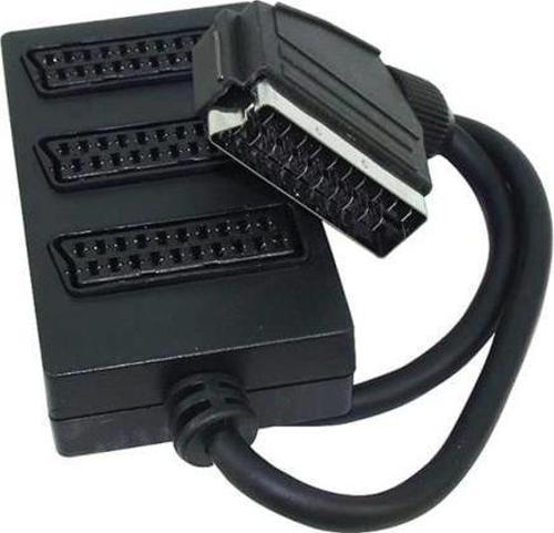 3'lü Scart Dağıtıcı (1 Erkek-3 Dişi Scart)