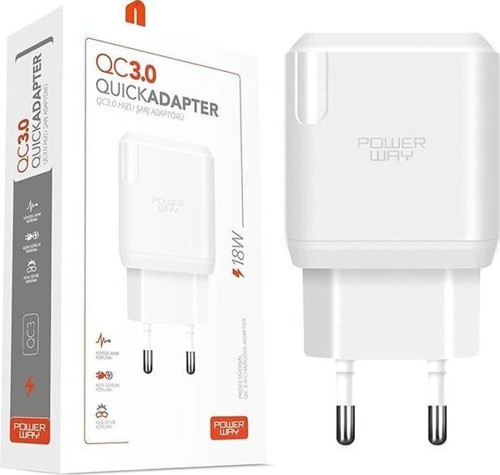 QC3 3 Amper 18W Tüm Telefonlarla Uyumlu USB Hızlı Şarj Adaptörü