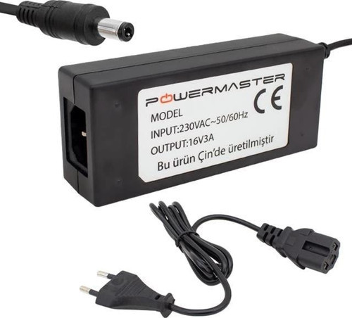 PM-14311 16 Volt - 3 Amper 5.5*2.5 Mm Uçlu Plastik Kasa Santral Adaptörü (Masaüstü)