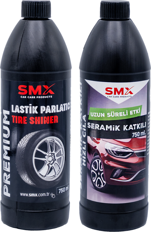 Lastik Parlatıcı 750ml + Seramik Katkılı Hızlı ve Pratik Cila 750ml