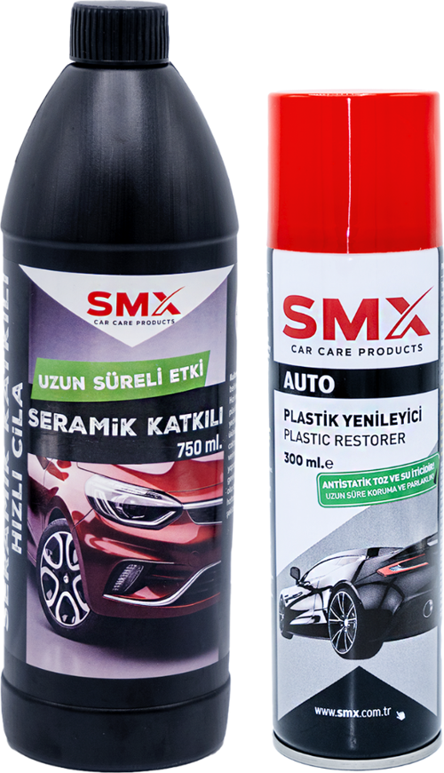 Seramik Katkılı Hızlı ve Pratik Cila 750ml.+ Tampon & Plastik Yenileyici 300 Ml