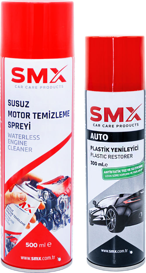 Susuz Motor Temizleme Spreyi 500 Ml + Tampon & Plastik Yenileyici 300 Ml