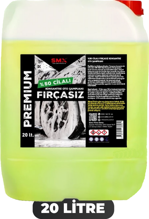 %50 CİLALI KONSANTRE FIRÇASIZ OTO ŞAMPUANI (20 Lt)