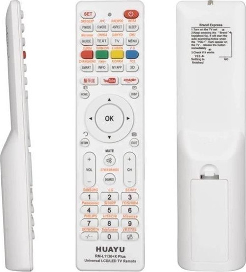 RM-L1130+X Plus Beyaz Universal LCD LED TV Kumanda
