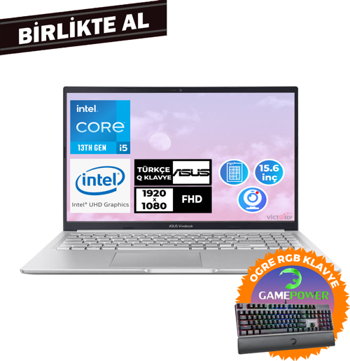 Vivobook i5-13420H 16GB 512GB SSD 15.6" FHD Freedos + Gaming Klavye X1502VA-NJ871 024
