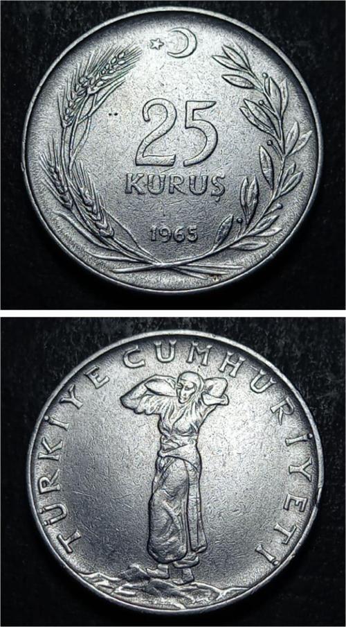39963687afd9890e70 1965 Akmonital 25Kuruş Eski Madeni Para