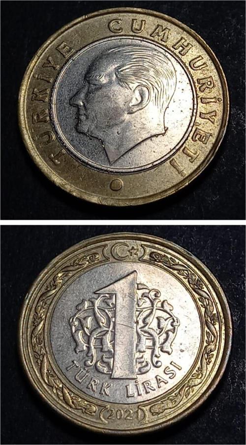 399636880079dcc1b3 2021 Çapaklı 1türk lirası ÇÇT/CA eski madeni para