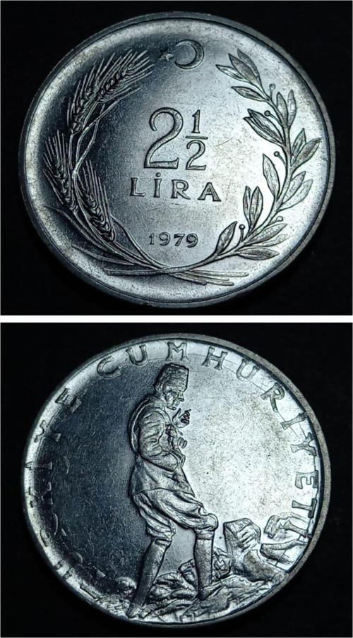 39963688006a36a8f4 1979 Çatlak Kalıp 2½ Lira Nadir çıkar ççt+ eski madeni para
