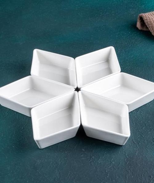 6 BÖLMELİ YILDIZ TABAK 14 CM POR-05378\48