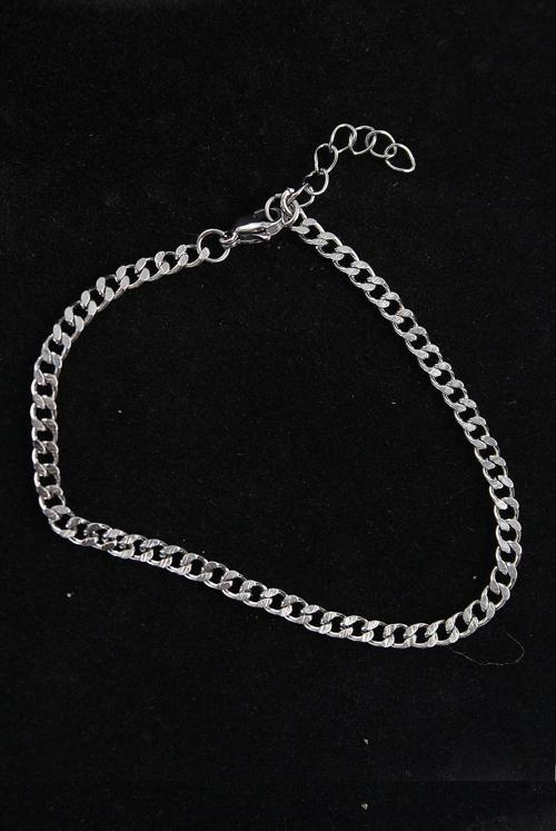 Bakımlı Erkek için Silver Çelik İnce Klasik Stil Bileklik