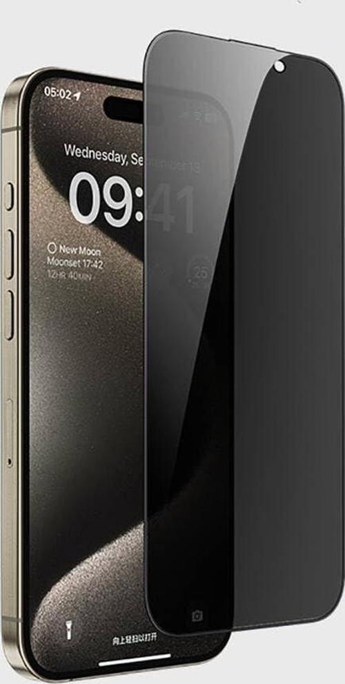 İphone 15 Pro Max Uyumlu Gizliliği Koruma 3D Antistatik Hayalet Ekran Koruyucu