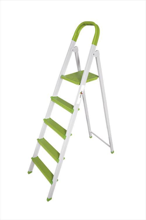 Uzun Büyük 130 cm A Tipi 4+1 Toplam 5 Kaydırmaz Basamaklı Sehpalı Sağlam Pabuçlu Merdiven Basamak