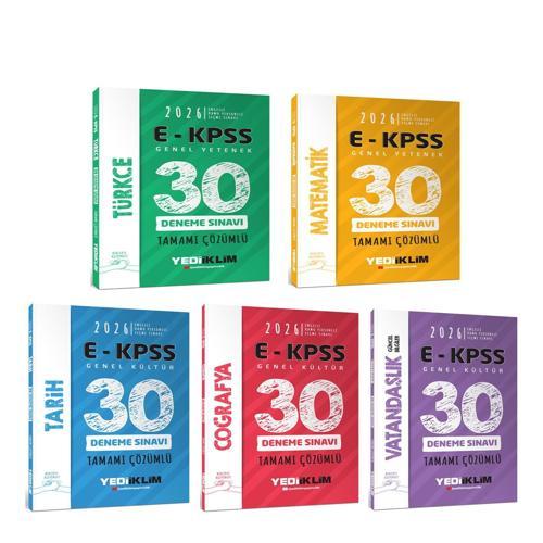 Yediiklim 2026 EKPSS Tüm Adaylar İçin 30 Deneme Seti 5 Kitap