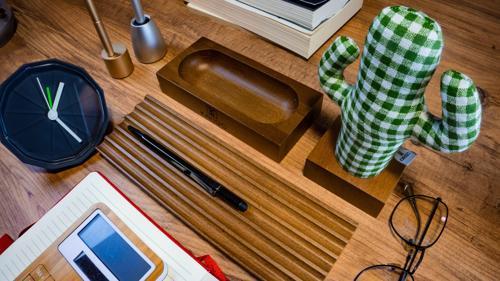Woody Üçlü Ofis Seti Açık Kahverengi