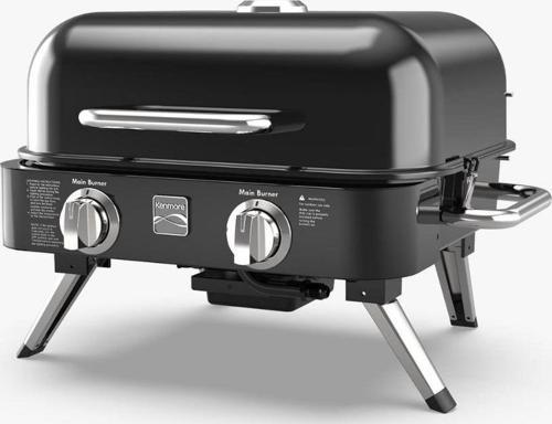 KT-R40003-BK Gazlı 2 Ocaklı Masa Üstü Barbekü – Siyah
