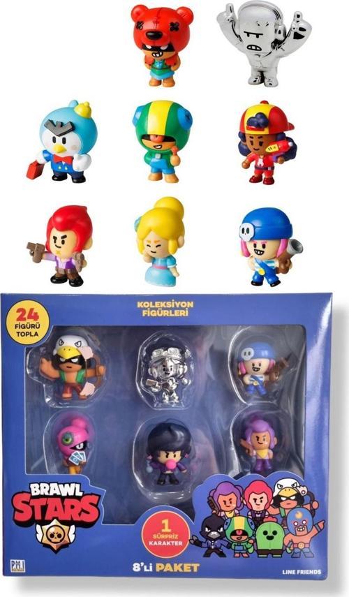 Brawls Star 8 li Figür Seti - Model 1 - (Sandy + Spike)