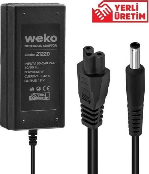 19 Volt 3.42 Amper 65 Watt Notebook Adaptör (4.5*3.0 Uçlu)