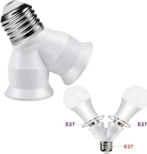 DY-101 E27 Duy Çoğaltıcı (Tek Duydan Çift E27 Lamba Bağlantısı)