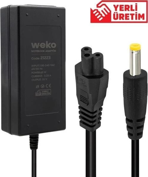 20 Volt 3.25 Amper 65 Watt Notebook Adaptör (4.0*1.7 Uçlu)