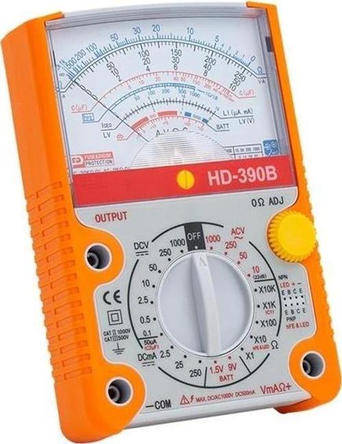HD-390B Geniş Ekran Analog Multimetre Ölçü Aleti