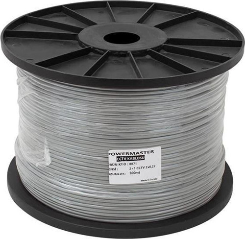 2+1 Gri 0.22 Mm CCTV Kamera Kablosu 500 Metre