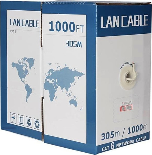 24 AWG 0.57 Mm Saf Bakır 305 Metre CAT6 Kablo