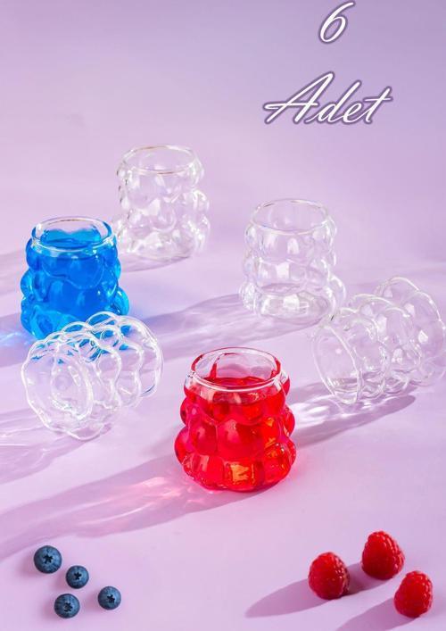 028 6lı Isıya Dayanıklı Borosilikat Cam Içecek Meşrubat Kahve Ve Sunum Bardağı Bardak Seti 100 ml