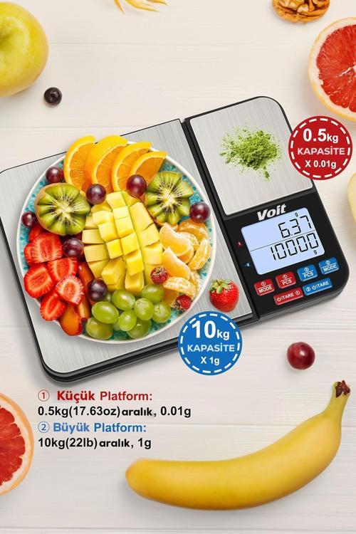Sc21 Hassas Mutfak Terazisi-lcd Ekranlı Dijital Tartı-çelik Mutfak Ölçüm Tartısı 10kg/0,5kg&1g/0,01g