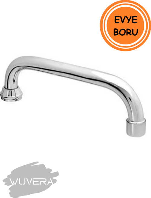 Klasik Evye Borusu – Parlak Kromlu Dayanıklı Montaj Parçası