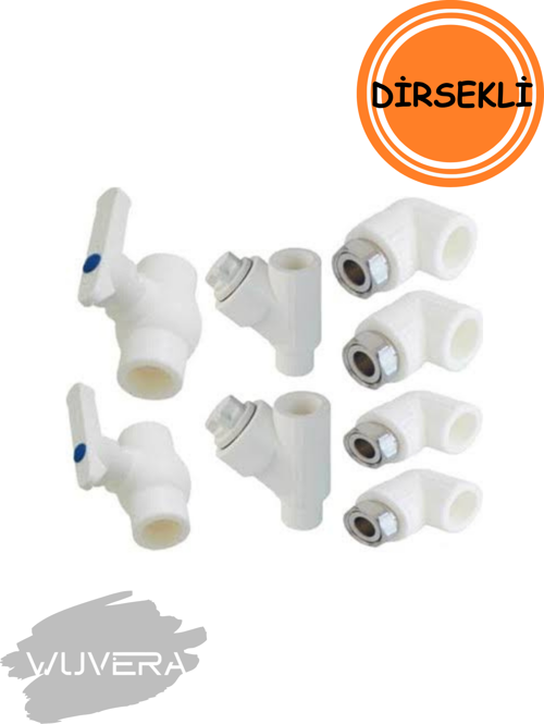 Kombi Alt Bağlantı Seti – 8 Parça Plastik Dirsekli Montaj Seti