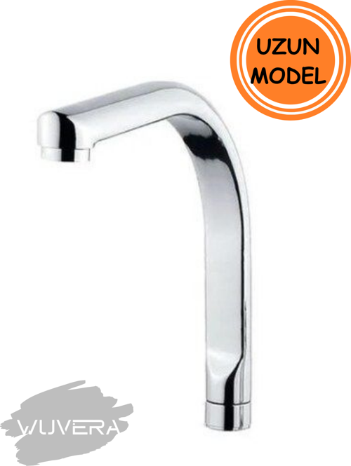 Krom Lavabo/Mutfak Bataryası Borusu – Yandan Aplik Borulu, Dayanıklı ve Estetik Tasarım UZUN TİP