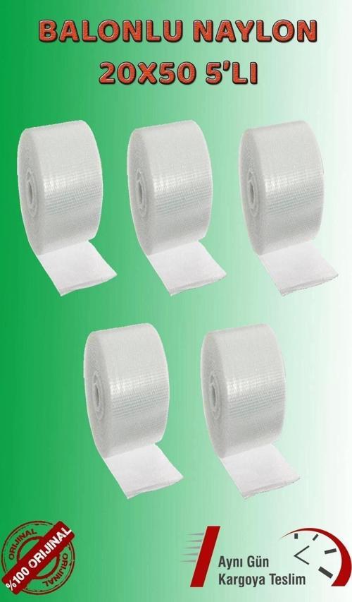 Balonlu Naylon 20 Cm X 50 Mt 5-li Set Patpat Pıtpıt Ambalaj, Paketleme, Eşya Koruma Naylonu