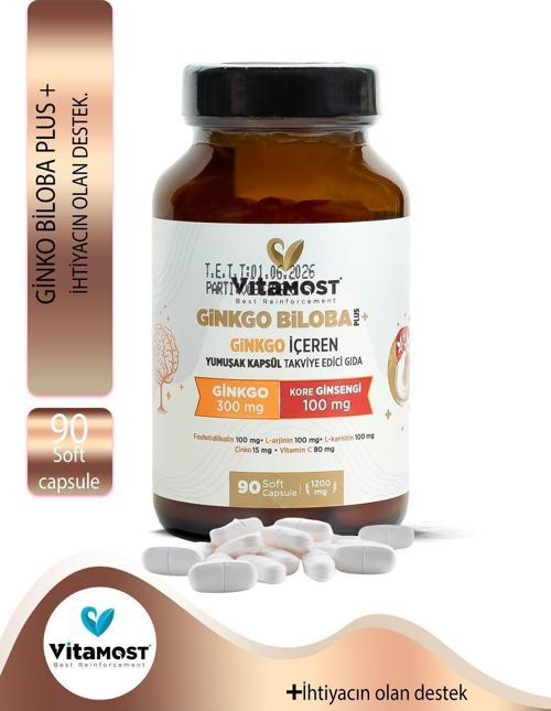 Ginkgo Biloba L-Arjinin L-Karnitin Kore Ginsengi 1200 Mg 90 Kapsül