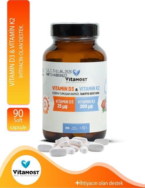 Vitamin D3K2 Vitamin D3 K2 90 Softgel 500 Mg