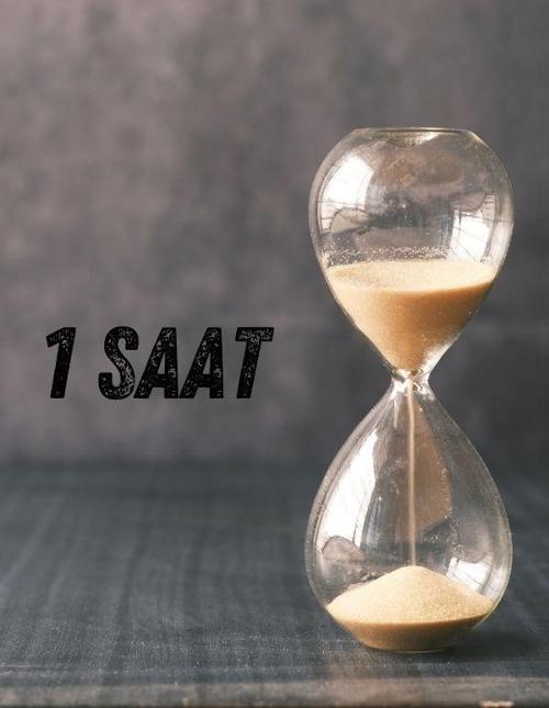 1 Saatlik Cam Malzeme Kum Saati Şık Dekoratif Hediyelik Krem Rengi