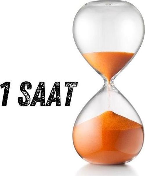 1 Saatlik Cam Malzeme Kum Saati Şık Dekoratif Hediyelik Turuncu Renk