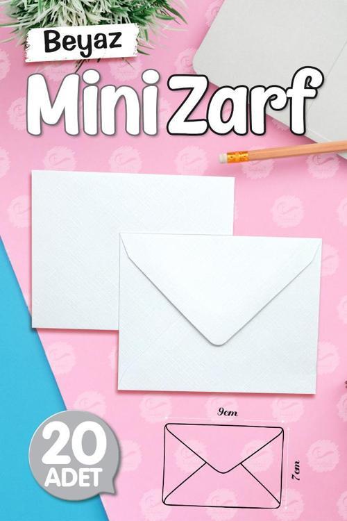 Mini Zarf Beyaz 9x7 cm 20 adet-MZ118