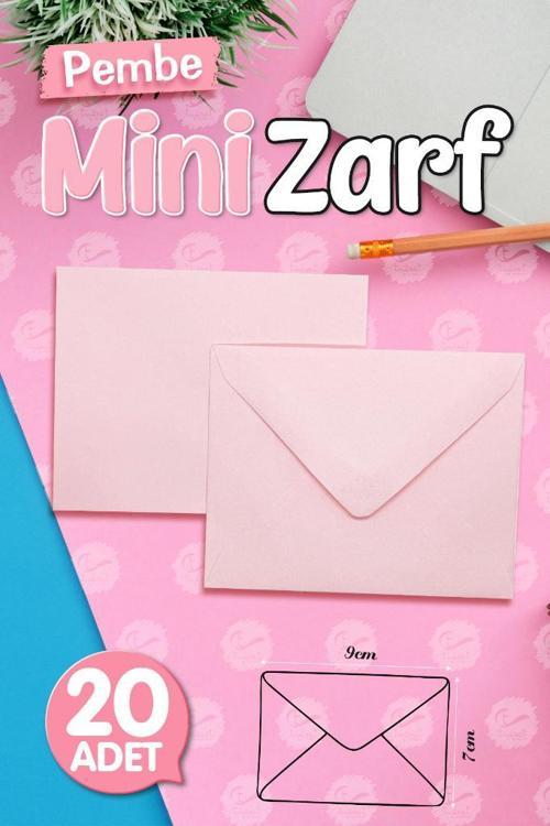 Mini Zarf Pembe 9x7 cm 20 adet-MZ119
