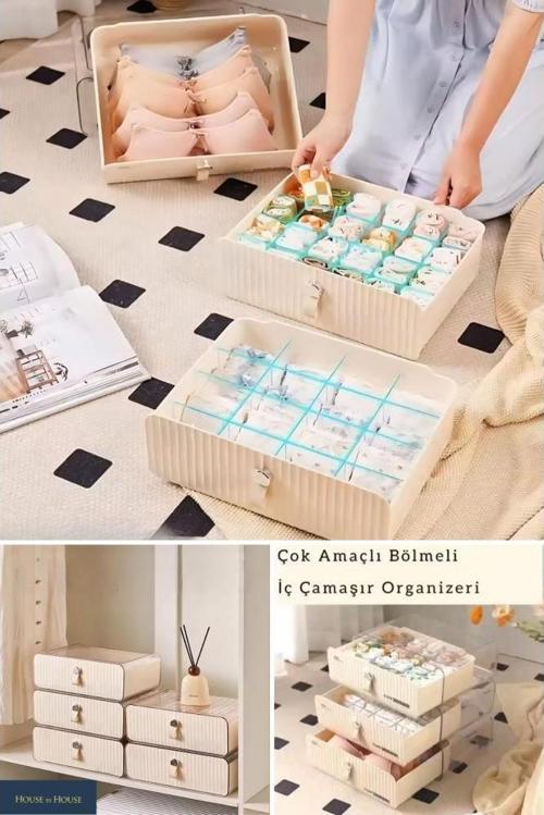 Çok Amaçlı Bölmeli İç Çamaşırı Çorap Bebek Kıyafeti Düzenleyici Organizer