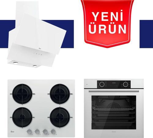 & Hoover FryArt Serisi Arctic Flow Beyaz Ankastre Set (HDG6C2GWTK + HVW6MW + XE63CB)