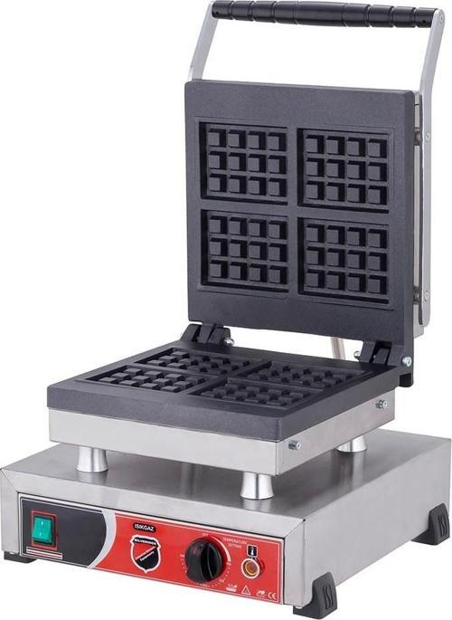 Silver Endüstriyel Elektrikli Kare Waffle Makinesi - 4 Lü