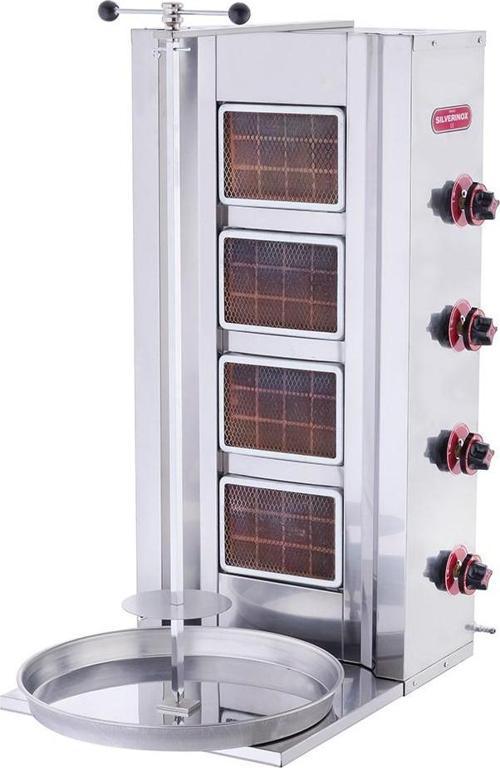 Silver Endüstriyel Tüplü 4 Radyanlı Döner Ocağı Makinesi