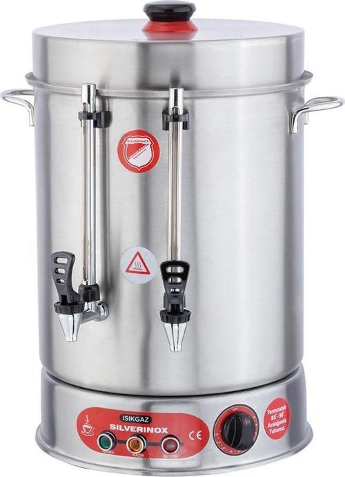 Silver Metal Musluklu Ses İkazlı 250 Bardak Çay Makinesi