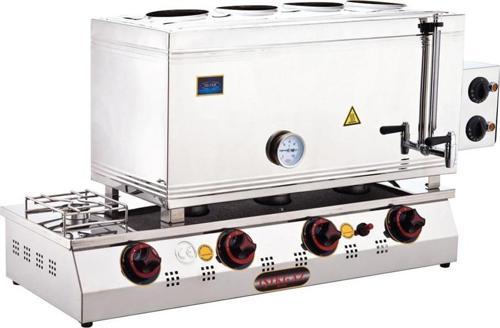 Silver Lpg Tüp + Elektrikli 60 Litre 4 Demlikli Çay Kazanı
