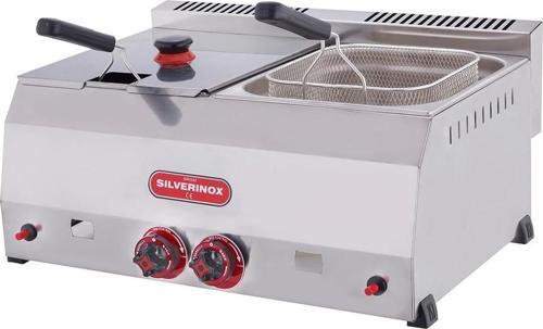 Silver Endüstriyel Çiftli 8+8 Litre Doğalgazlı Fritöz