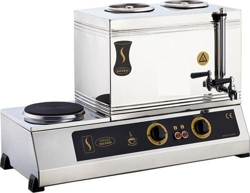 Silver 40 Lık Elektrikli 30 Litre 2 Demlikli Çay Kazanı