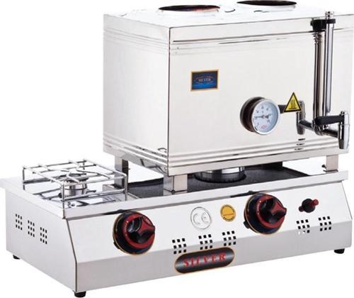 Silver 40 Lık Doğalgazlı 30 Litre 2 Demlikli Çay Kazanı