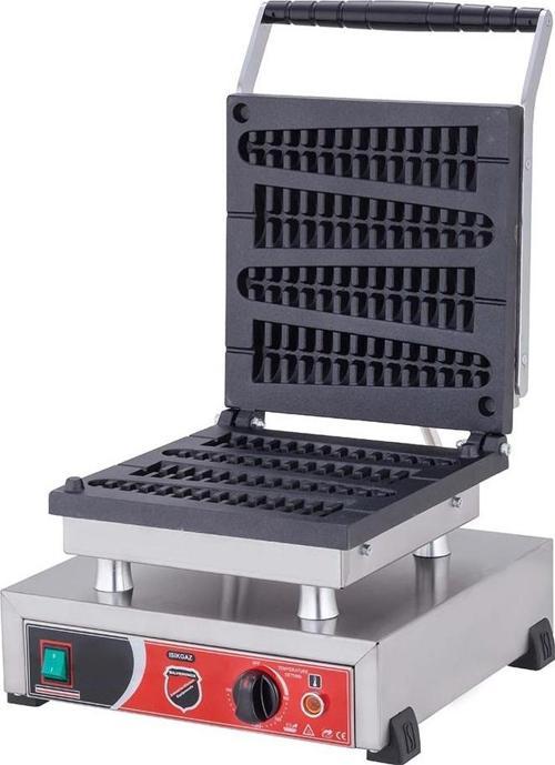 Silver Endüstriyel Elektrikli Çubuk Waffle Makinesi  4 Lü